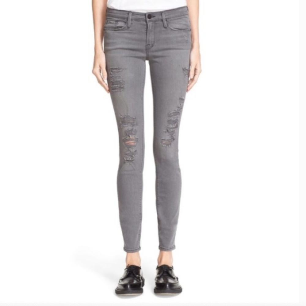 Frame Denim | Le Skinny de Jeanne in Grey Shred